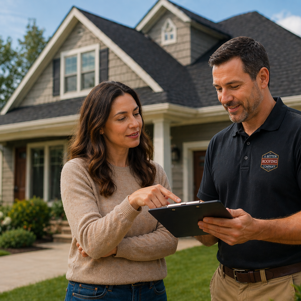 Roofing Worker answering questions